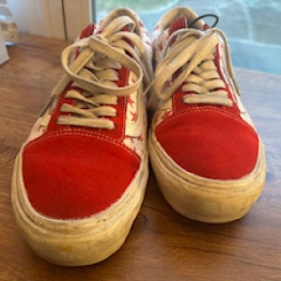 Vans Bianco Chandon Red Stressed Men's 10 - Picture 1 of 4